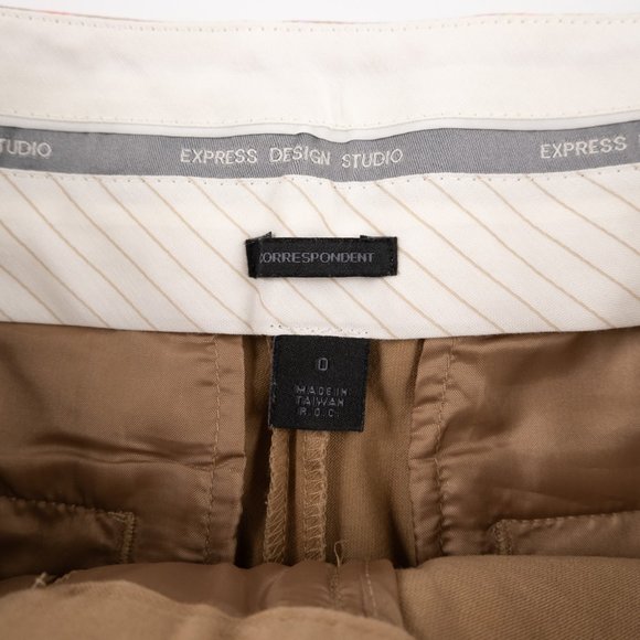 EXPRESS Design Studio Correspondent tan khaki crop pants size 0 - Picture 2 of 9